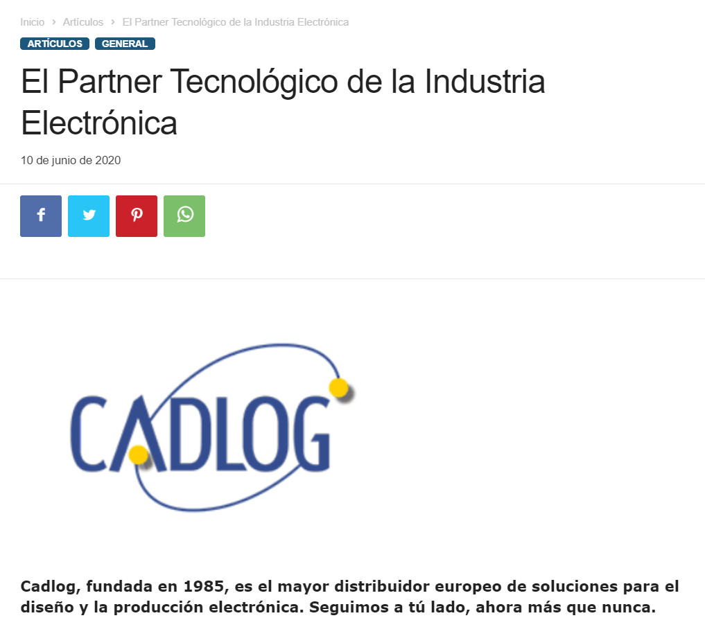 Cadlog: el Partner Tecnológico de la Industria Electrónica - Revista Española de Electrónica